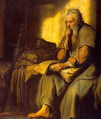 Paolo prigioniero per Cristo, dipinto di Rembrant