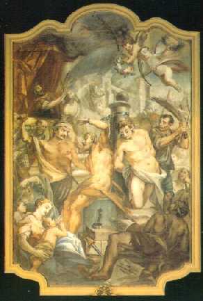affresco della vita dei Santi Vito e Modesto, opera del Quaglio, 1763