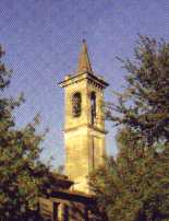 Il campanile del Santuario di N.S. delle Grazie, a Pratolungo Superiore