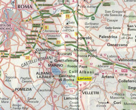 Lariano: clicca sul punto della cartina che indica Lariano per vedere la foto panoramica
