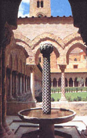 La fontana all'interno del chiostro