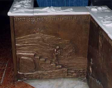 particolare del fonte battessimale