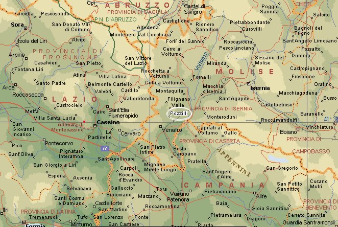 Cartina geografica con particolari della nostra zona
