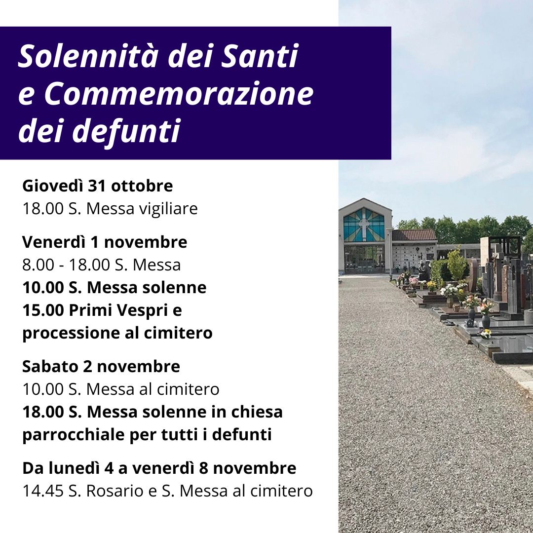appuntamenti solennità dei Santi e commemorazione dei defunti