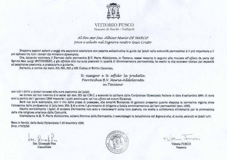 decreto di nomina