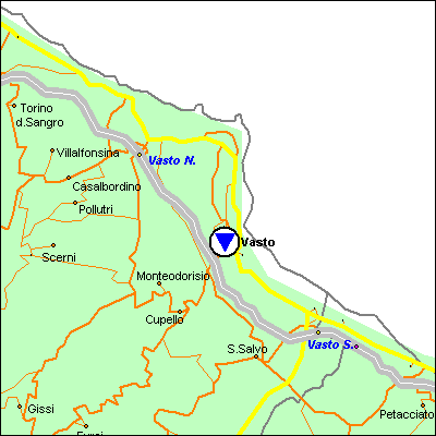 Cartina della zona di Vasto